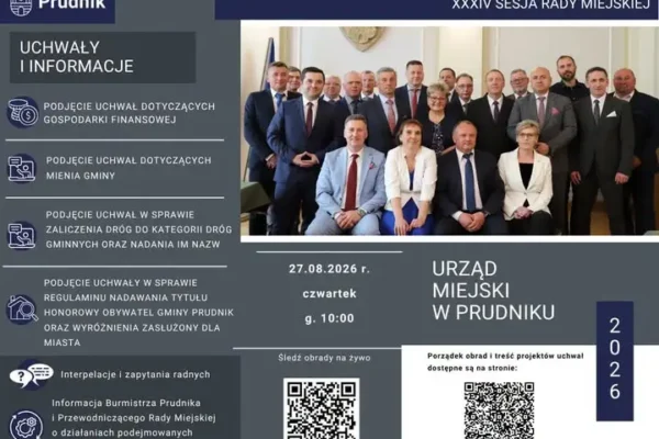 Dziś XXXIV sesja Rady Miejskiej w Prudniku – transmisja online od 10:00