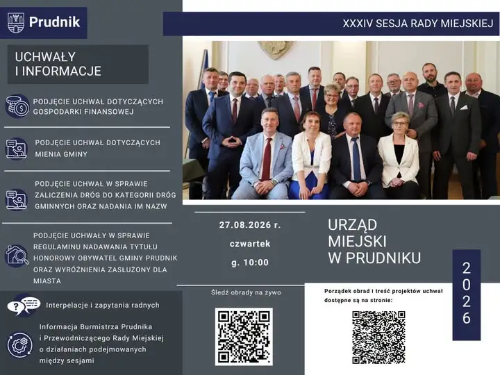 Dziś XXXIV sesja Rady Miejskiej w Prudniku – transmisja online od 10:00