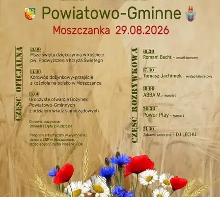 Dożynki Powiatowo-Gminne w Moszczance: Power Play, ABBA MP i Tomasz Jachimek na scenie