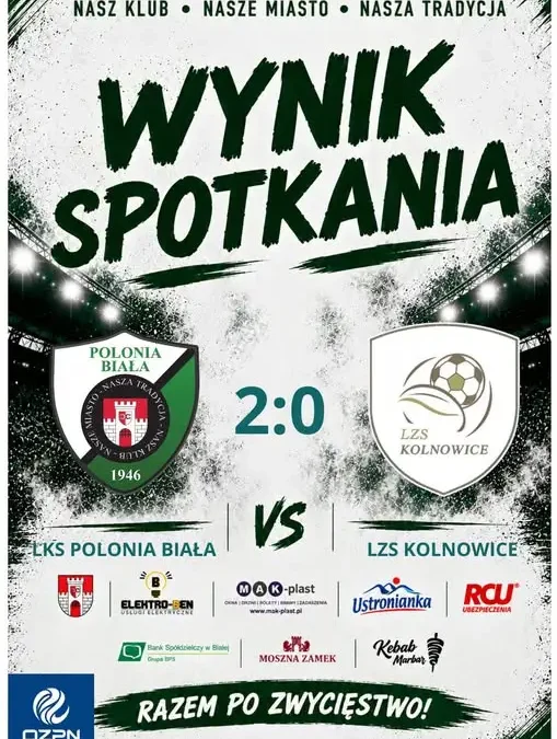 LKS Polonia Biała pokonuje LZS Kolnowice 2:0 w emocjonującym meczu