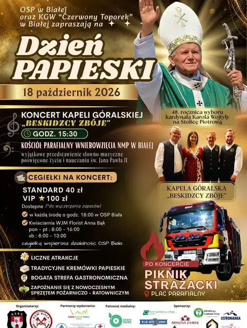 Dzień Papieski w Białej – koncert, piknik strażacki i wspólne świętowanie