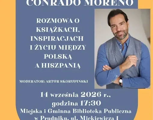 Prudnik: biblioteka krócej czynna w poniedziałek, wieczorem spotkanie z Conrado Moreno
