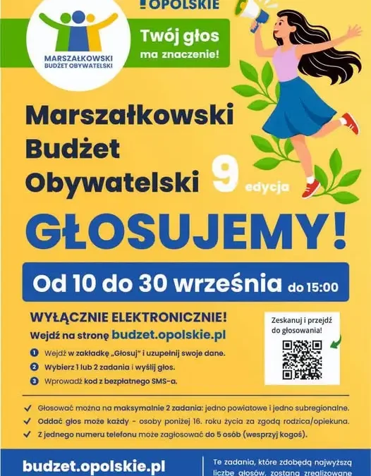 Marszałkowski Budżet Obywatelski Opolskiego: rusza głosowanie w 9. edycji