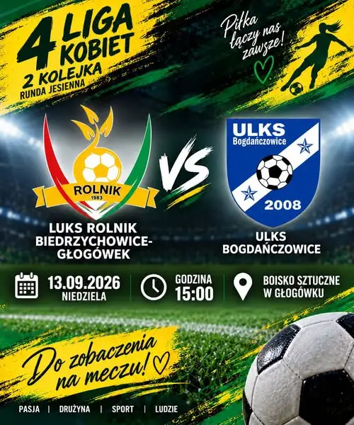 LUKS Rolnik Biedrzychowice-Głogówek zagra o punkty z ULKS Bogdańczowice