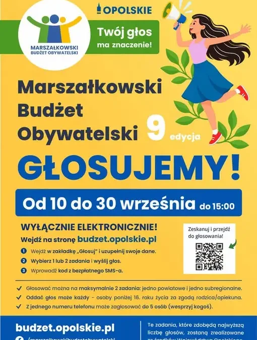 Marszałkowski Budżet Obywatelski 2026 – głosowanie trwa do 30 września