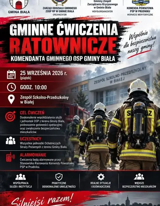 Gminne Ćwiczenia Ratownicze OSP w Białej – 25 września 2026