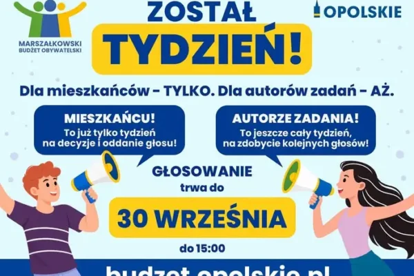 Ostatni tydzień na głosowanie w Marszałkowskim Budżecie Obywatelskim Opolskie