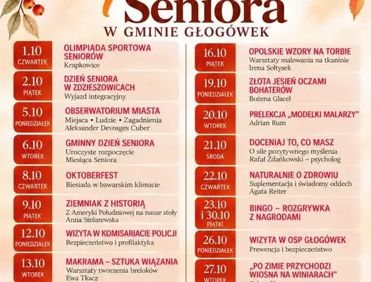 IV Miesiąc Seniora w Gminie Głogówek – program pełen atrakcji