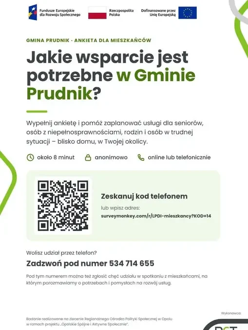Gmina Prudnik pyta mieszkańców o potrzeby usług społecznych – trwa ankieta
