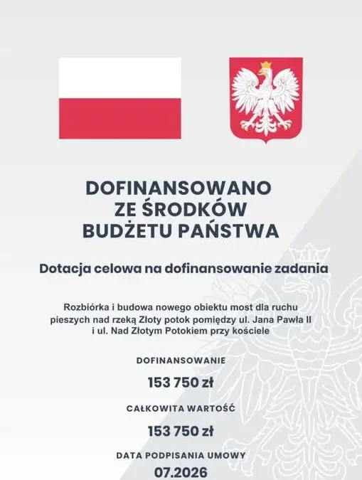 Gmina Prudnik odbuduje kładkę nad Złotym Potokiem po powodzi z 2024 roku