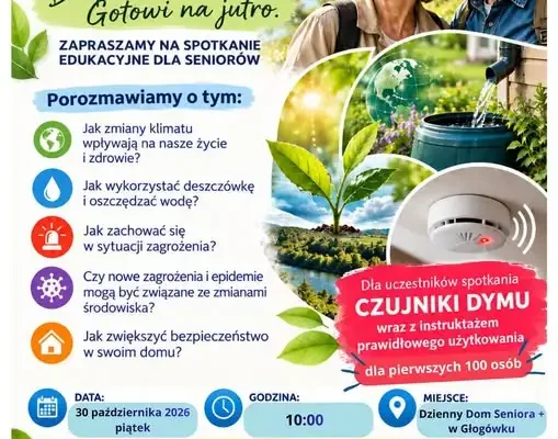 Głogówek: bezpłatne spotkanie edukacyjne dla seniorów z czujnikami dymu