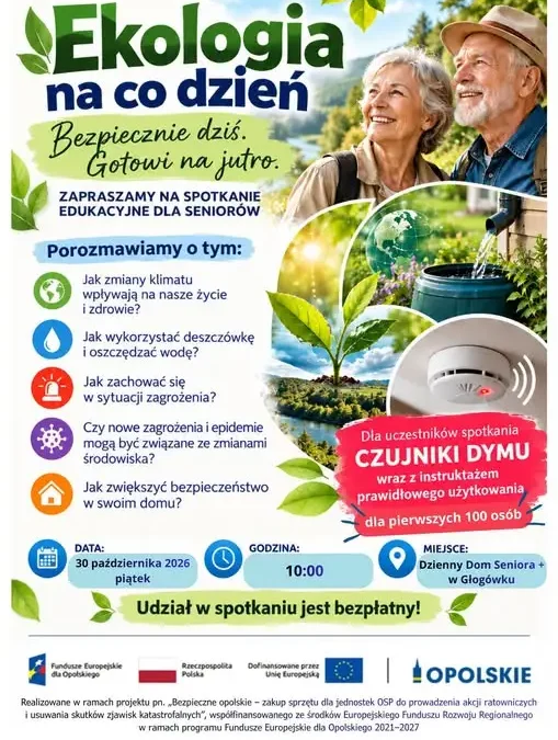 Głogówek: bezpłatne spotkanie edukacyjne dla seniorów z czujnikami dymu